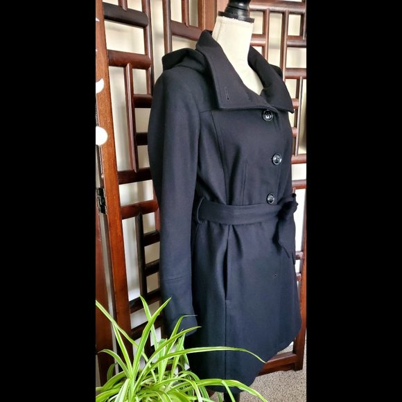 Liz Claiborne Hooded Button up Trench Coat (Size M) - Picture 6 of 9